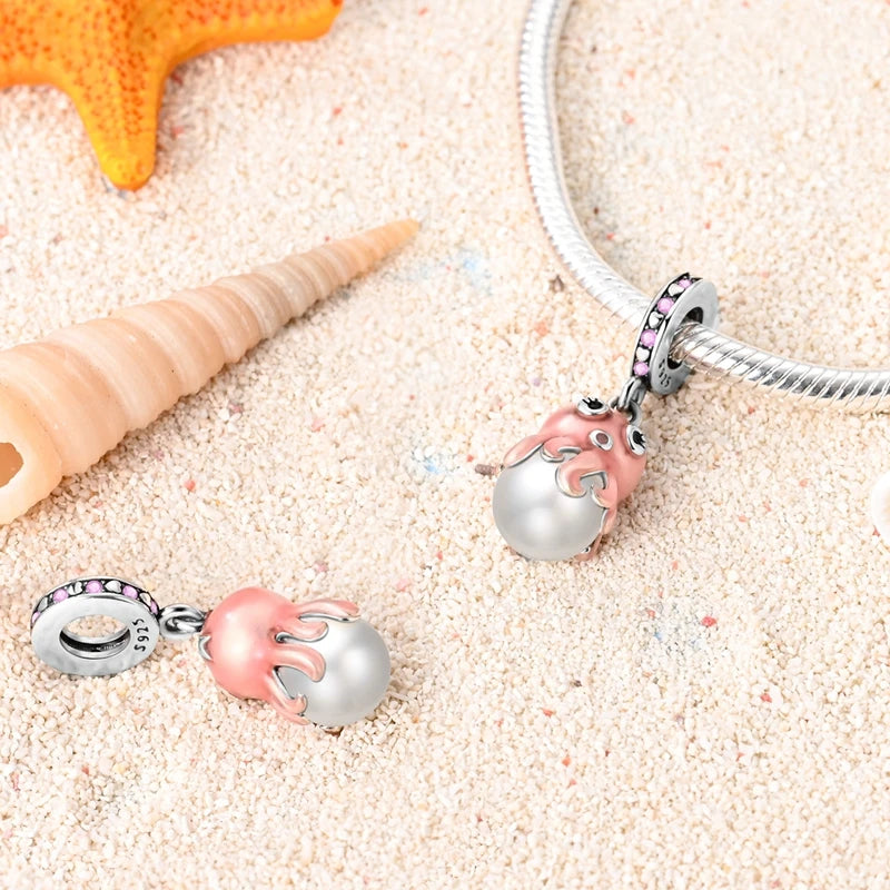 925 Sterling Silver Charms Beads Pendant Firefly Elf Paw Planet Charm