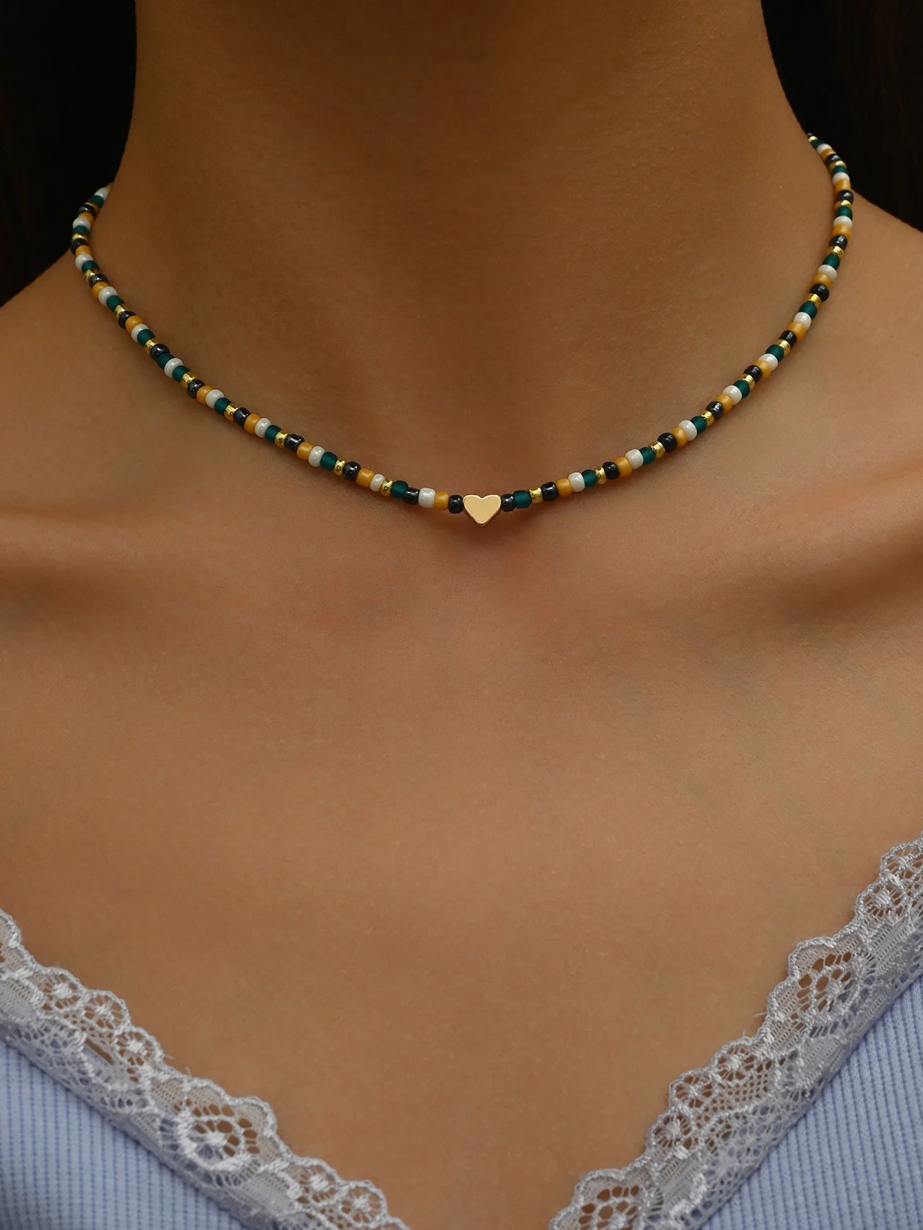 Bohemian beaded Love women's Necklace