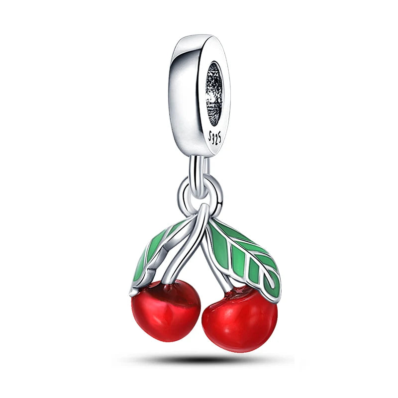 925 Silver Charms in Tones of Red