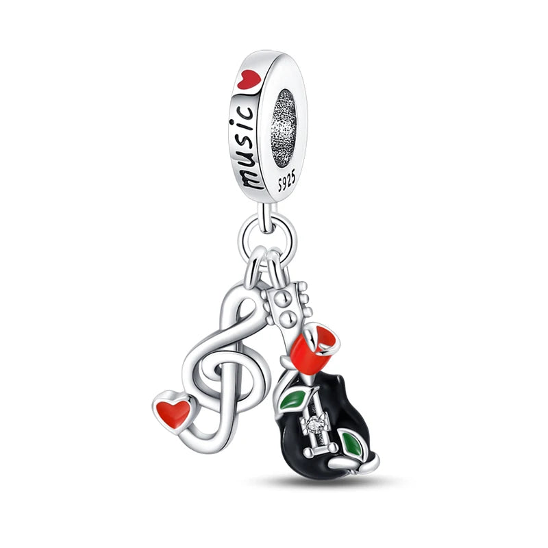 925 Silver Charms in Tones of Red