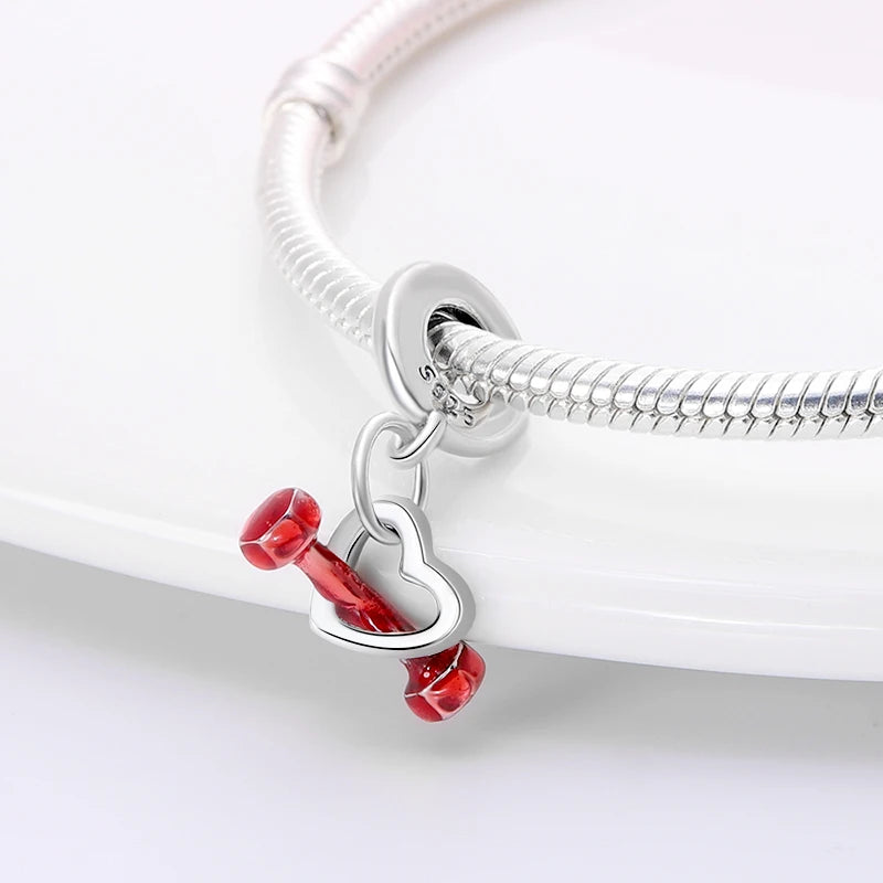925 Silver Charms in Tones of Red