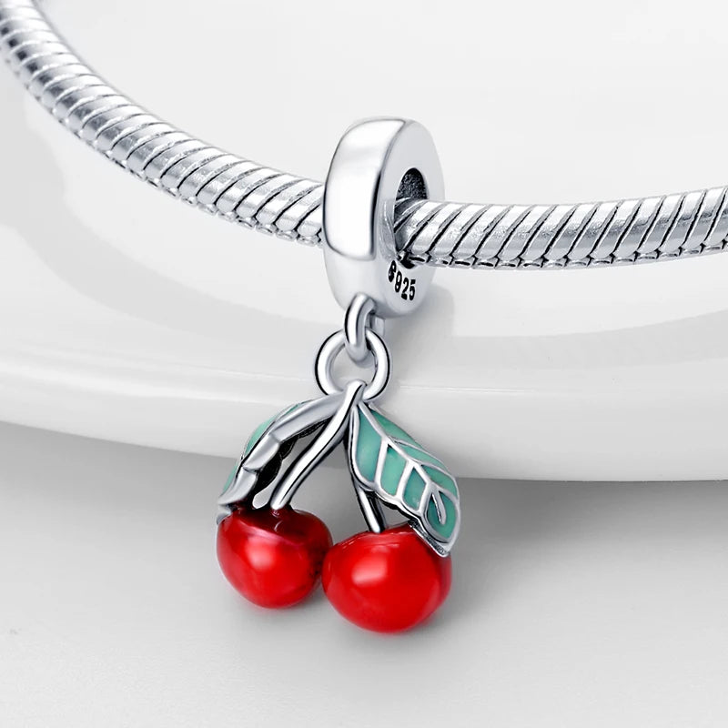 925 Silver Charms in Tones of Red