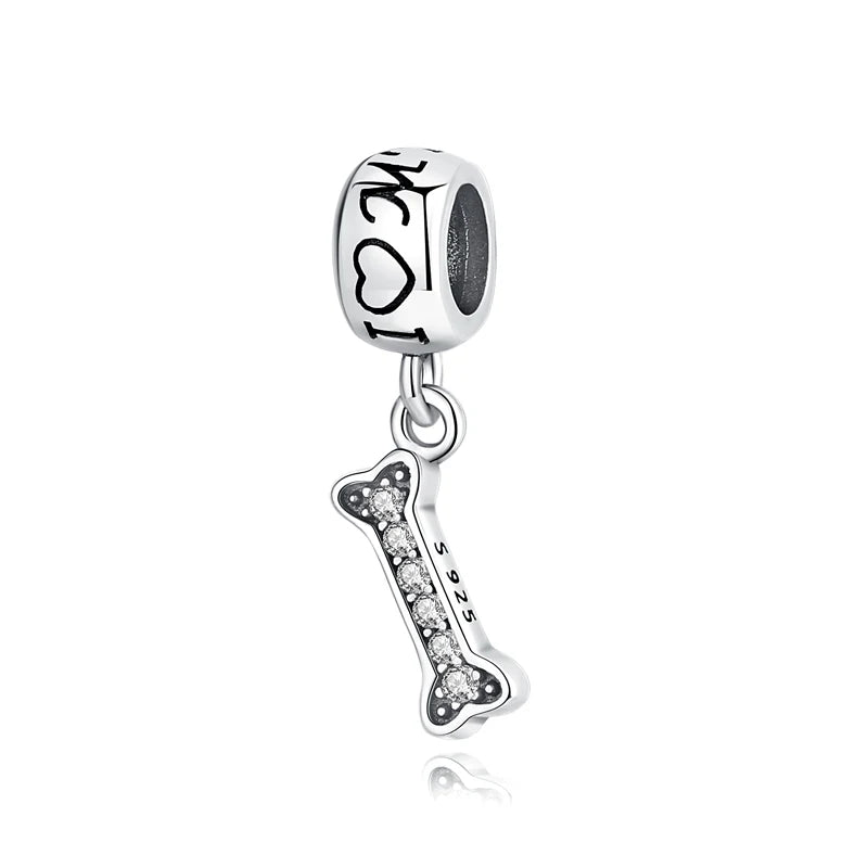 925 Sterling Silver Charms Love Pets
