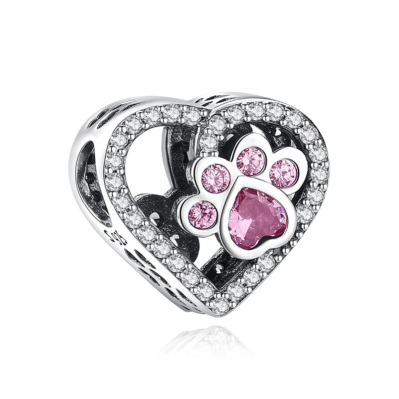 925 Sterling Silver Charms Love Pets