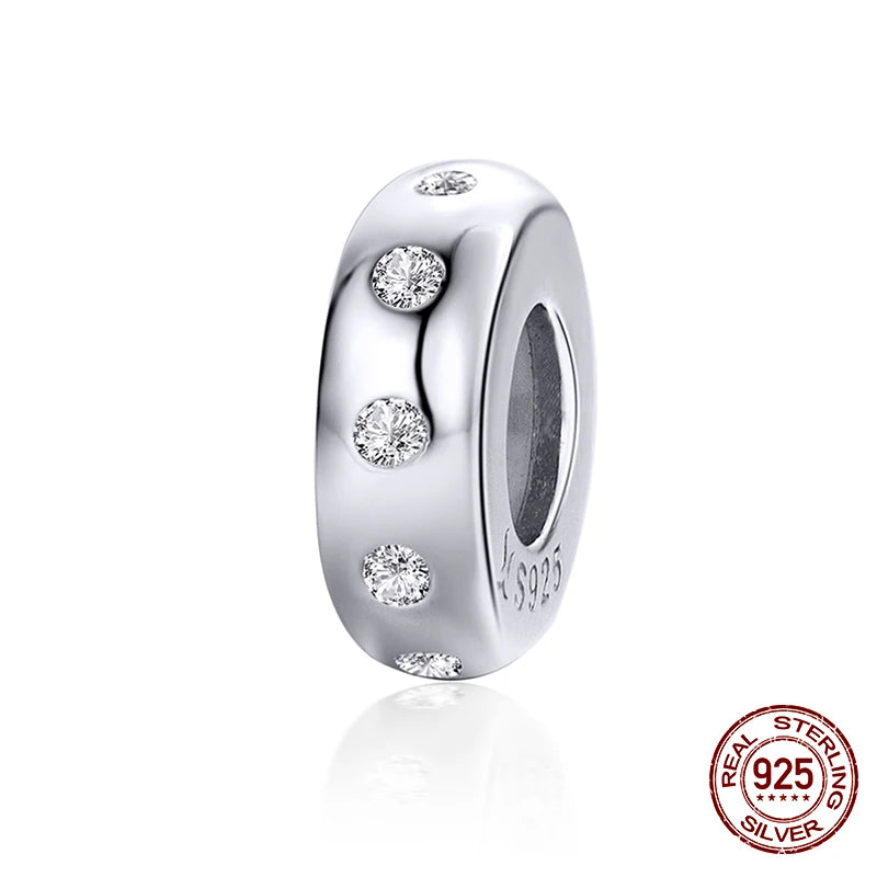 925 Sterling Silver Heart Beads Flower Retro Pattern Charms