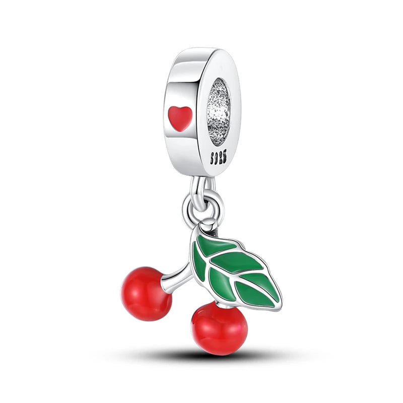 925 Silver Charms in Tones of Red