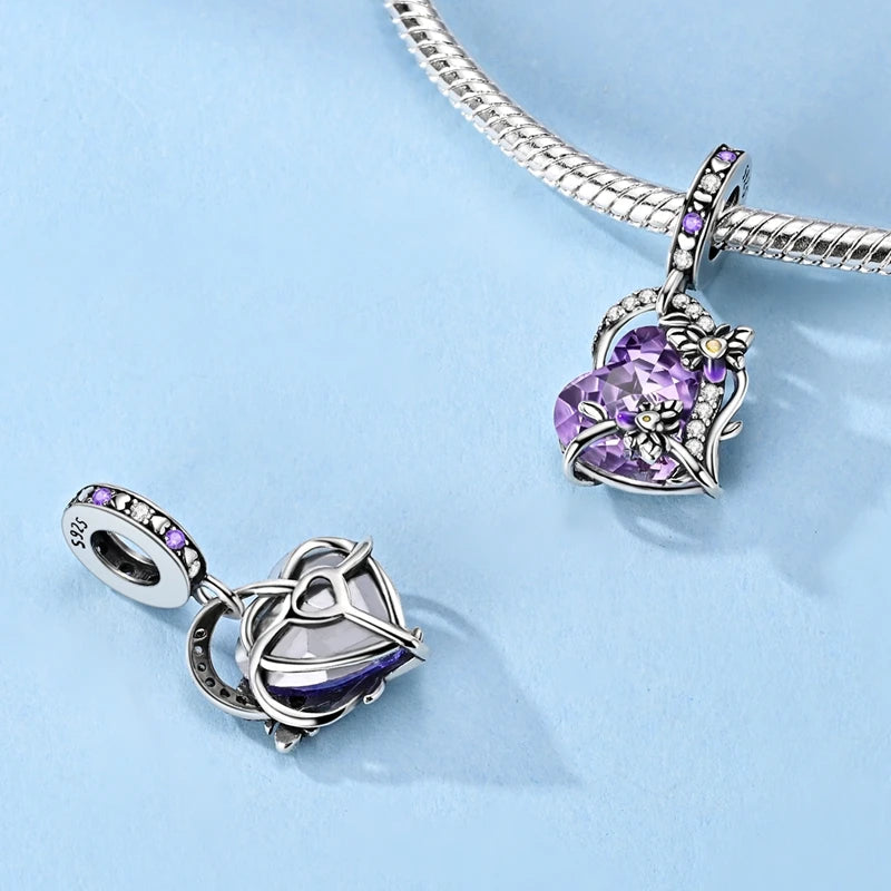 925 Sterling Silver Charms Beads Pendant Firefly Elf Paw Planet Charm