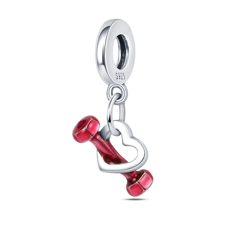925 Silver Charms in Tones of Red