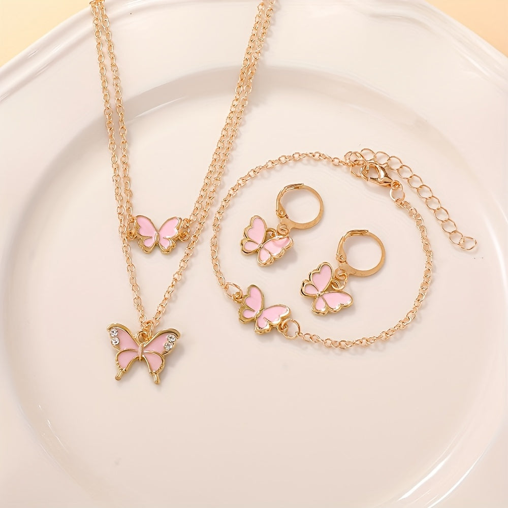 4pcs Boho Butterfly Jewellery Set